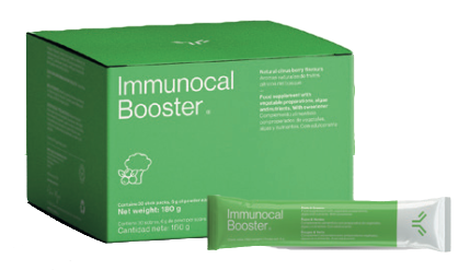 Caja y stick de Immunocal Booster Rojos y Verdes
