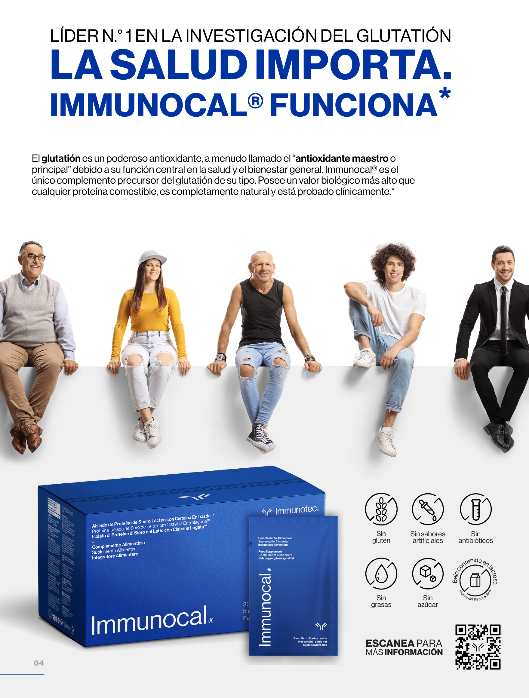 Página 4 de la revista Immunotec: La salud importa. Immunocal funciona.